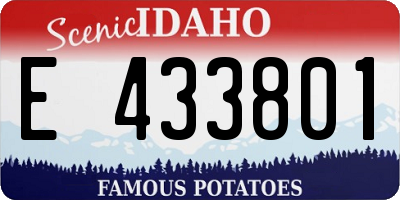 ID license plate E433801