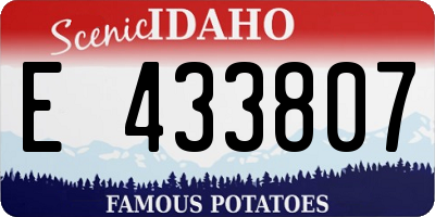 ID license plate E433807