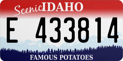 ID license plate E433814
