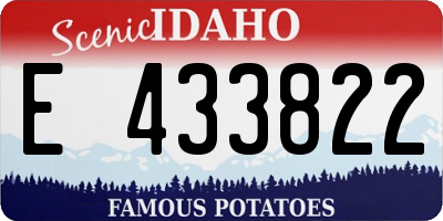 ID license plate E433822