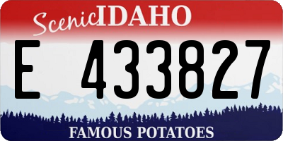 ID license plate E433827