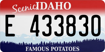 ID license plate E433830
