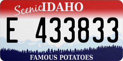 ID license plate E433833