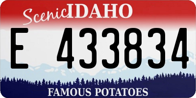 ID license plate E433834