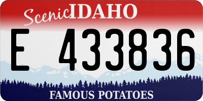 ID license plate E433836