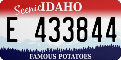 ID license plate E433844