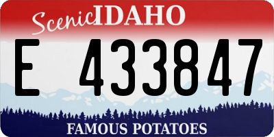 ID license plate E433847