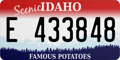 ID license plate E433848