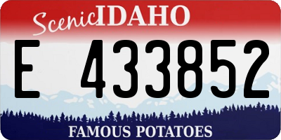 ID license plate E433852
