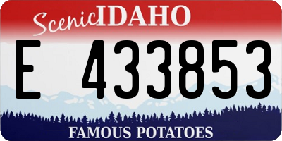 ID license plate E433853