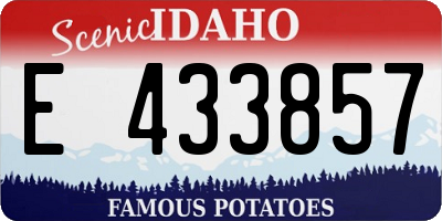 ID license plate E433857