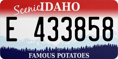 ID license plate E433858