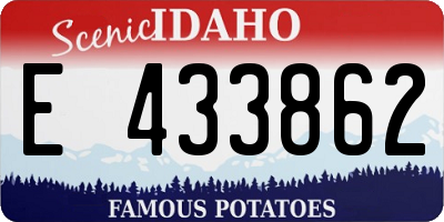 ID license plate E433862