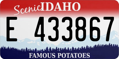 ID license plate E433867