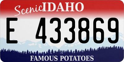 ID license plate E433869