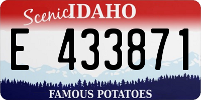 ID license plate E433871