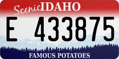 ID license plate E433875