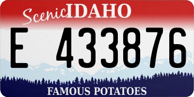 ID license plate E433876