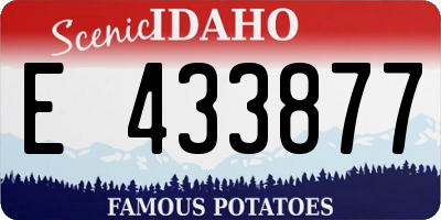 ID license plate E433877