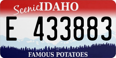 ID license plate E433883