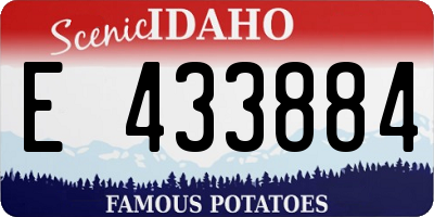 ID license plate E433884