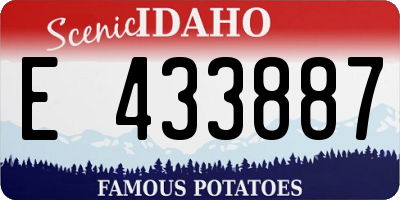 ID license plate E433887
