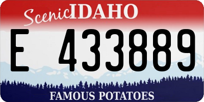 ID license plate E433889