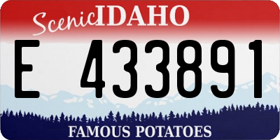 ID license plate E433891