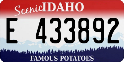ID license plate E433892