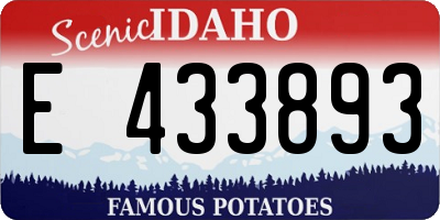 ID license plate E433893