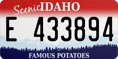 ID license plate E433894
