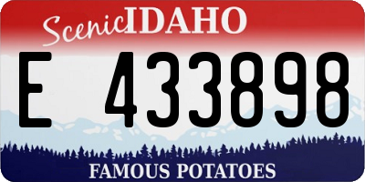 ID license plate E433898