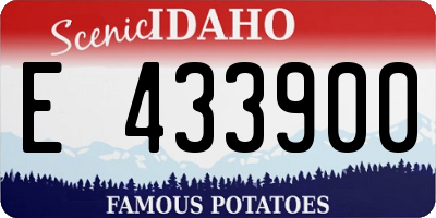 ID license plate E433900