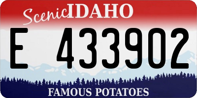 ID license plate E433902