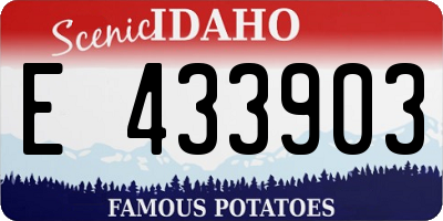 ID license plate E433903