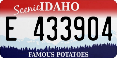 ID license plate E433904