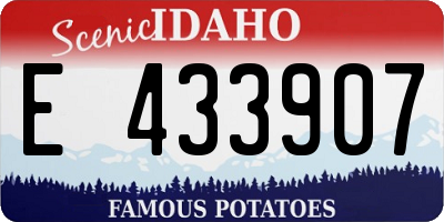 ID license plate E433907
