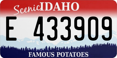ID license plate E433909