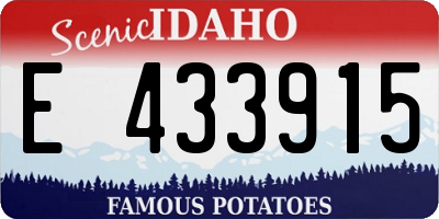 ID license plate E433915