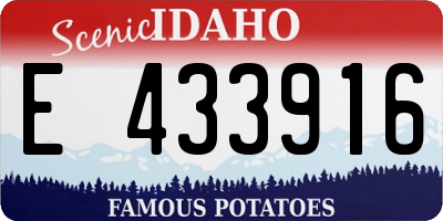 ID license plate E433916