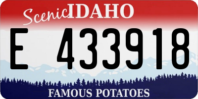 ID license plate E433918