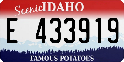 ID license plate E433919
