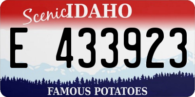 ID license plate E433923