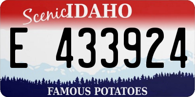 ID license plate E433924