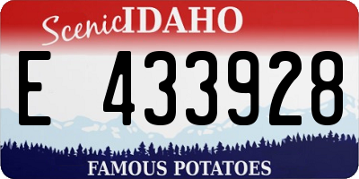 ID license plate E433928