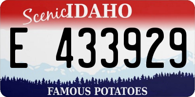 ID license plate E433929