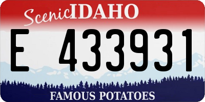 ID license plate E433931