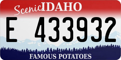 ID license plate E433932