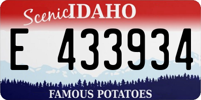 ID license plate E433934