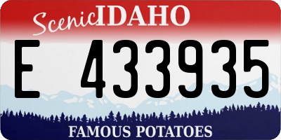 ID license plate E433935